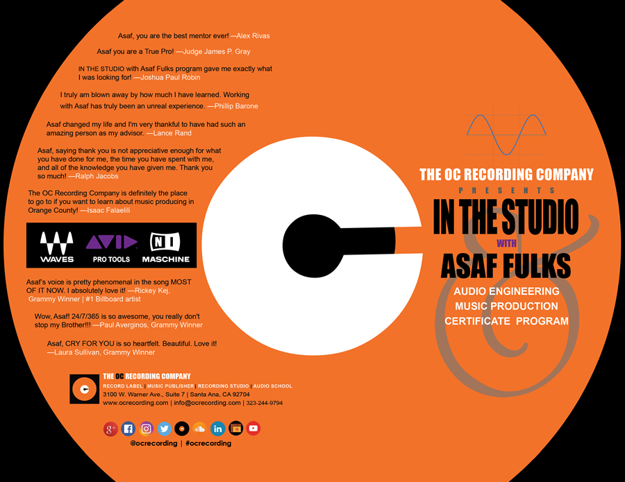 Audio School Orange County OC Recording Music Production and Engineering